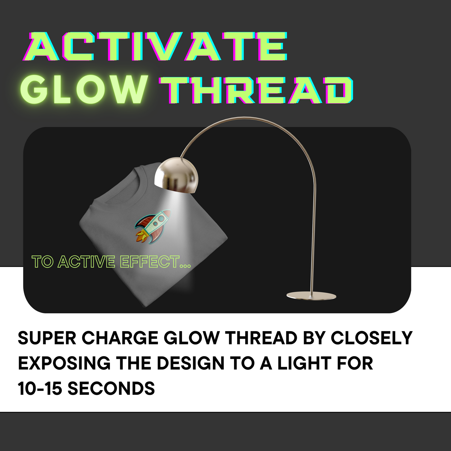 Ghost Type Embroidered Hat - GLOW in the Dark Features