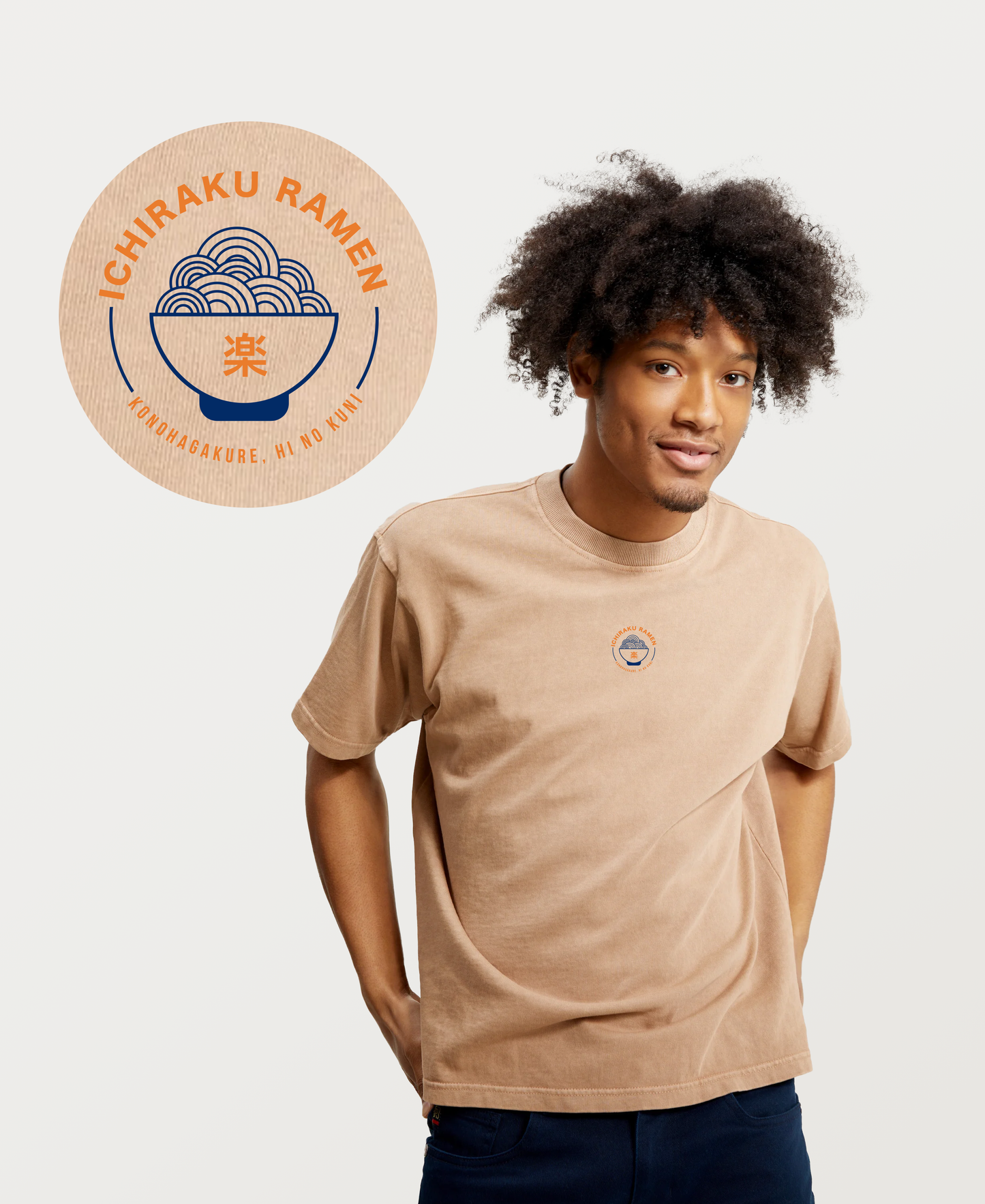 Ichiraku Ramen Oversized T-Shirt ( Blue & Orange ) Anime Streetwear Essential