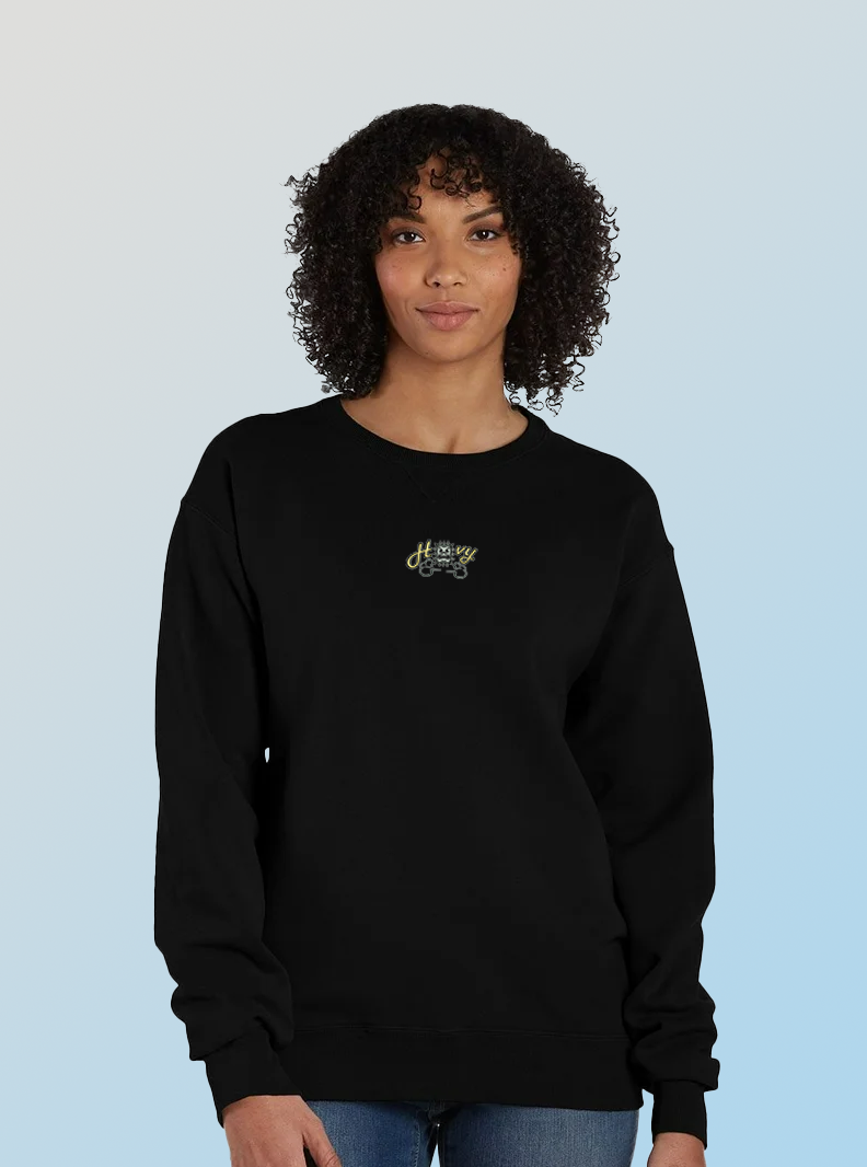 Heavy Crewneck | Retro Game-Inspired Thwomp Design | Vintage Streetwear Aesthetic