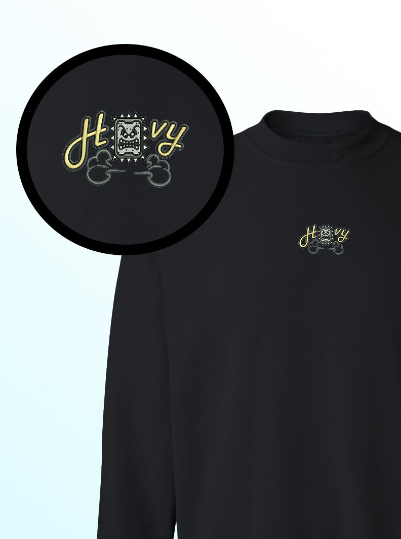 Heavy Crewneck | Retro Game-Inspired Thwomp Design | Vintage Streetwear Aesthetic