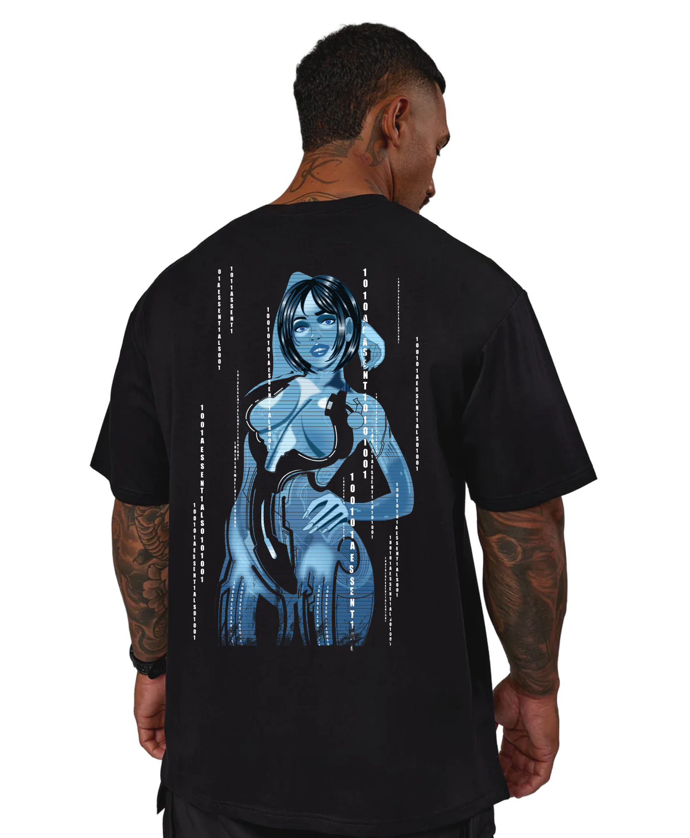 Black Shirt, Cortana , Halo, Halo 3, Halo ODST, Halo Series, Gaming, Gamer, Gamer Shirt, Oversized, Oversized Shirt, Unisex, Unisex shirt, Anime, PS5, PC, Xbox