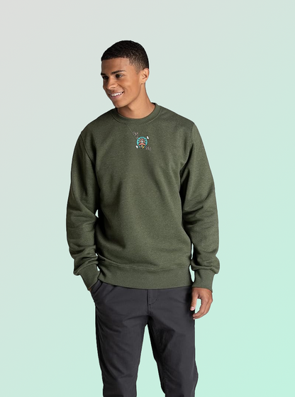 Cherry Skull Crewneck – Sand Embroidered Anime-Inspired Sweater