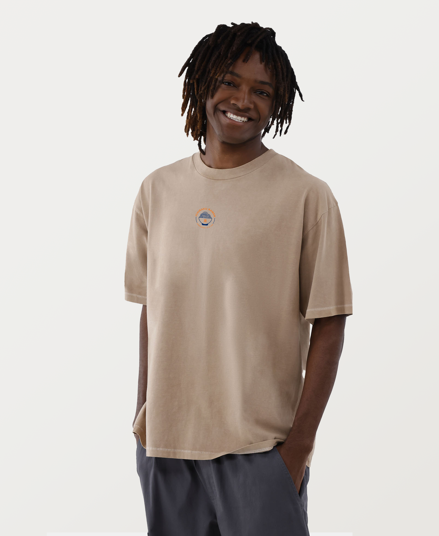 Ichiraku Ramen Oversized T-Shirt ( Blue & Orange ) Anime Streetwear Essential