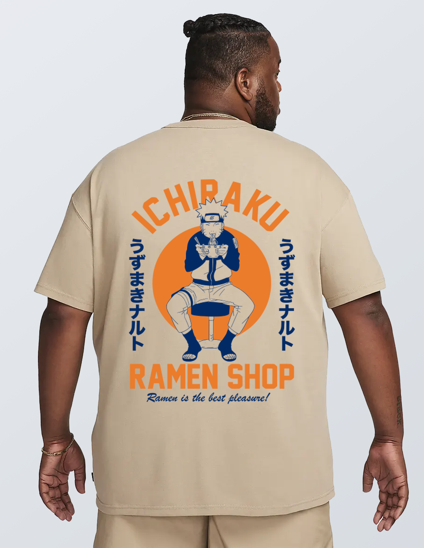 Ichiraku Ramen Oversized T-Shirt ( Blue & Orange ) Anime Streetwear Essential