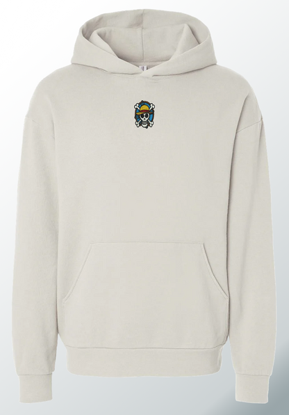 Straw Sailor Skull Embroidered Hoodie | Nautical Anime-Inspired Heavy Hoodie