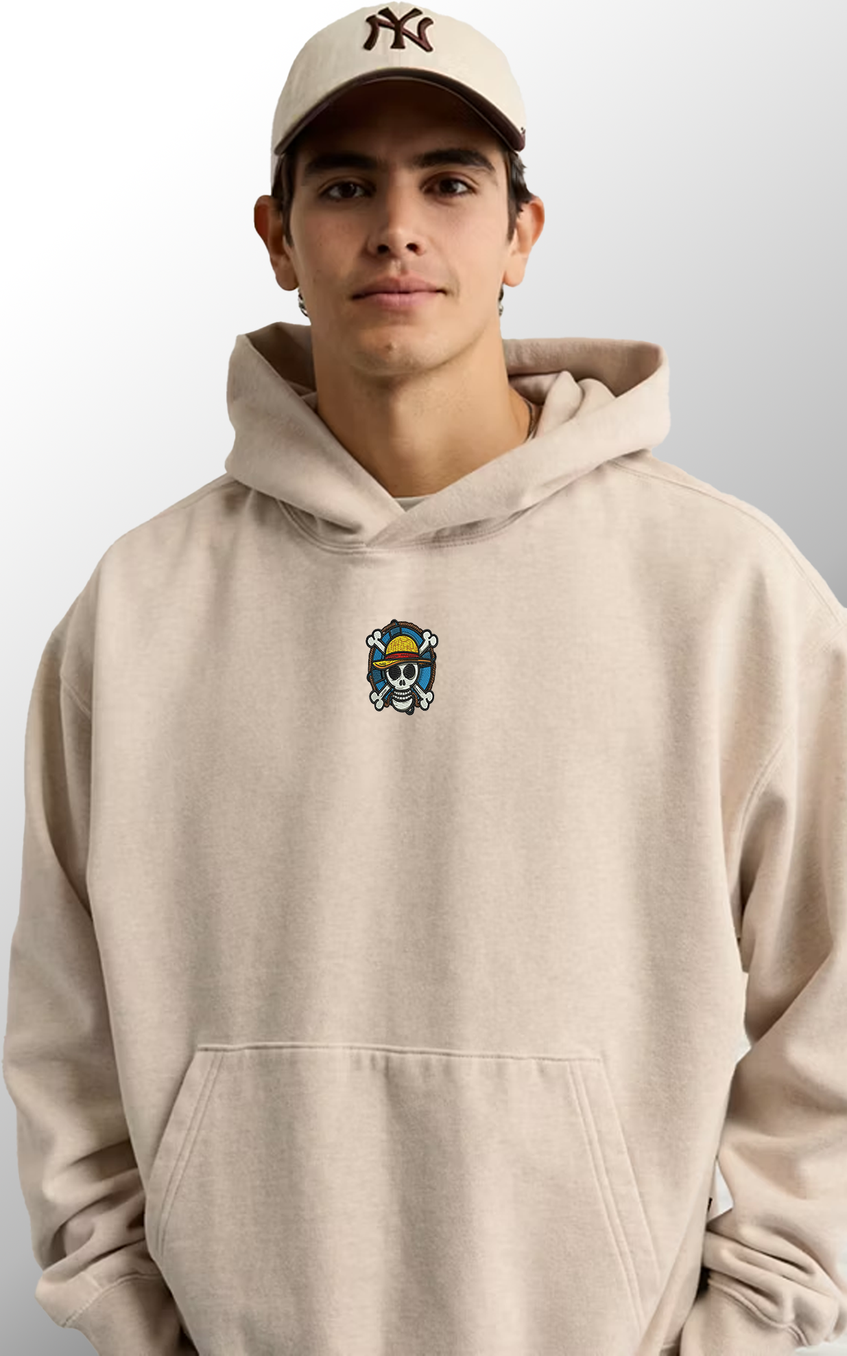 Straw Sailor Skull Embroidered Hoodie | Nautical Anime-Inspired Heavy Hoodie