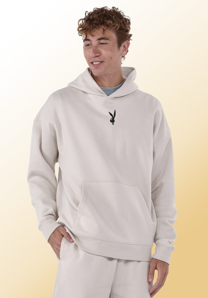 Minimalist “Gentleman Bunny” Hoodie – Cartoon-Inspired Streetwear