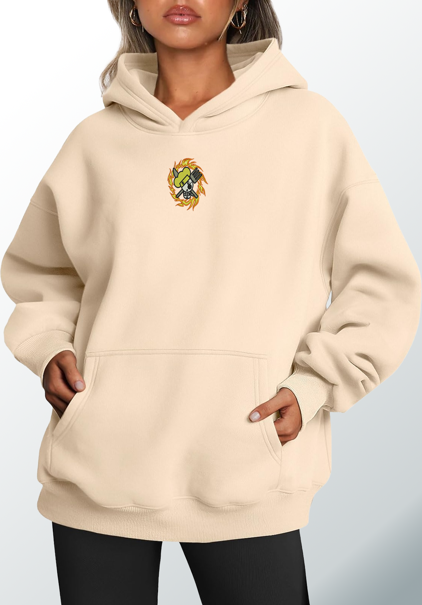 Flame Chef Pirate Pullover Hoodie | Anime-Inspired Streetwear Heavy weighted Hoodie