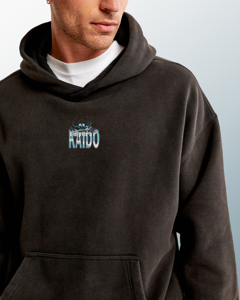 Emperor Kaido Beast Hoodie | Anime-Style Embroidered Hoodie