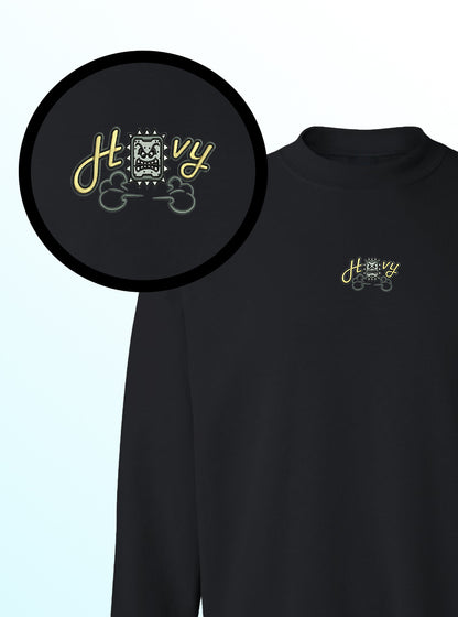 Heavy Crewneck | Retro Game-Inspired Thwomp Design | Vintage Streetwear Aesthetic
