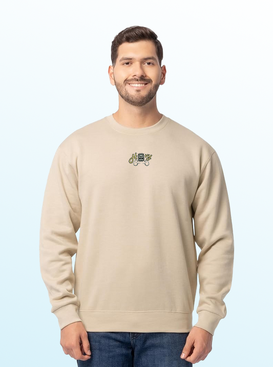 Heavy Crewneck | Retro Game-Inspired Thwomp Design | Vintage Streetwear Aesthetic