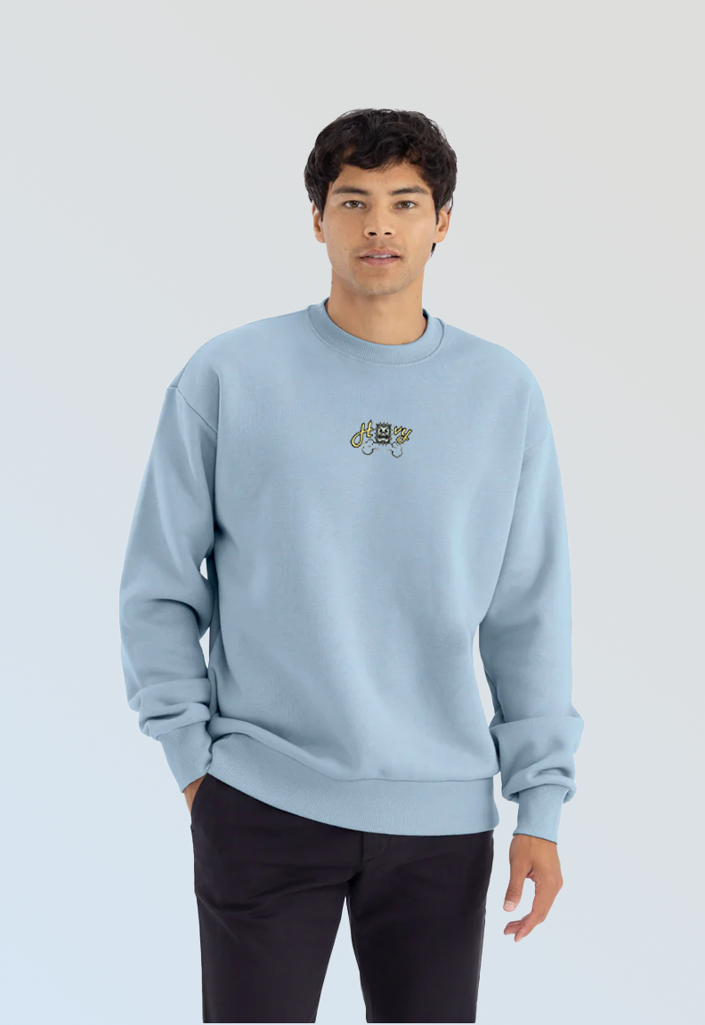 Heavy Crewneck | Retro Game-Inspired Thwomp Design | Vintage Streetwear Aesthetic