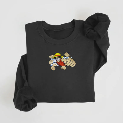 Monkey D. Luffy Sweatshirt: Premium Embroidered Apparel for One Piece Fans